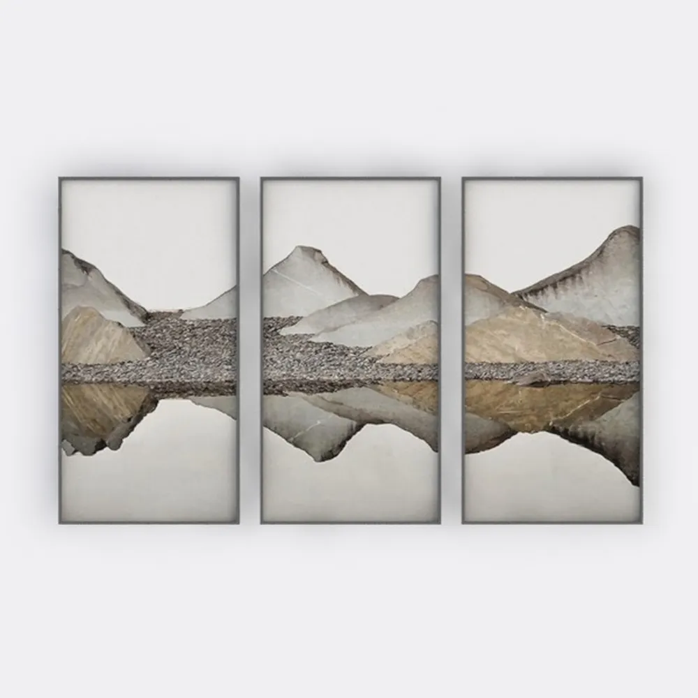 Glamativity 4 Pack Black Abstract Metal Wall Art