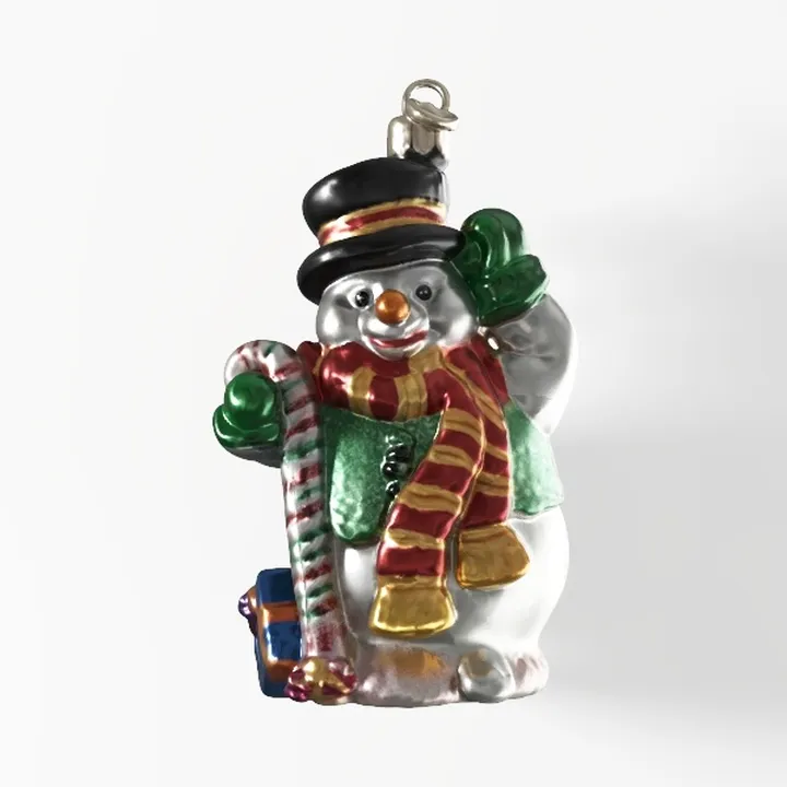 Snowman Assortment Glass Blown Ornaments_ai generated