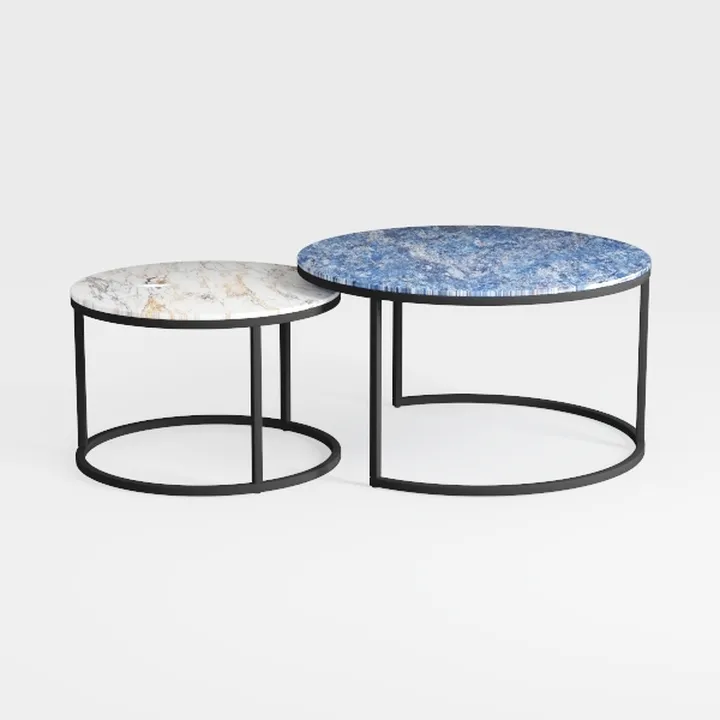 COOS BAY Sand Dune Nesting Tables with Ottoman