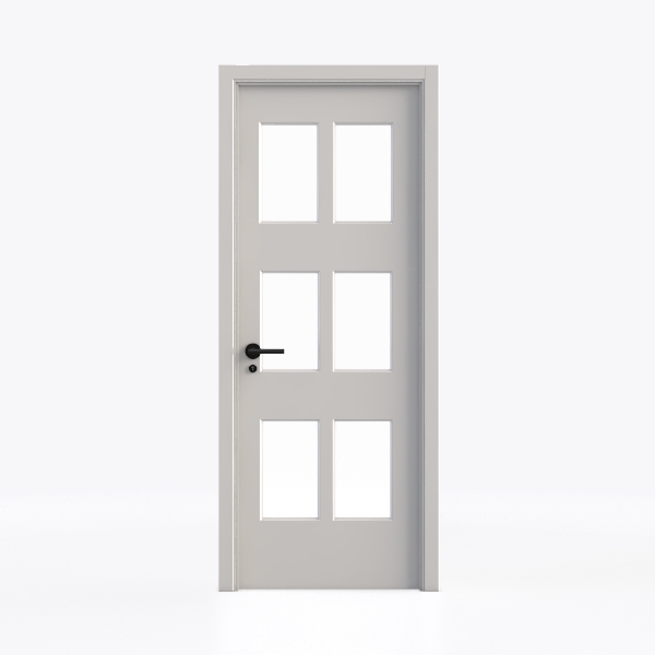 28&quot;x 80&quot; Frosted Glass Slab Door, 3-Panel Interior