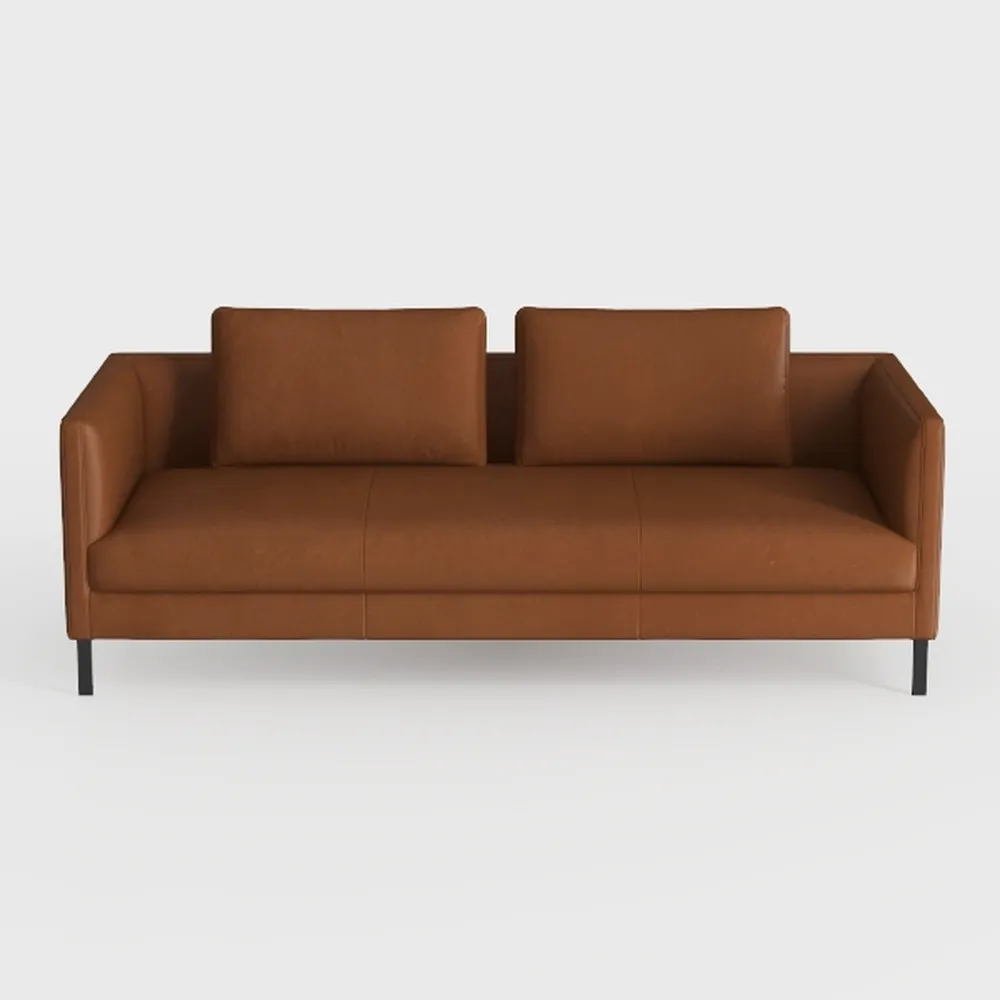 Valencia Varese 90" Full Leather Couch Cognac Tan 