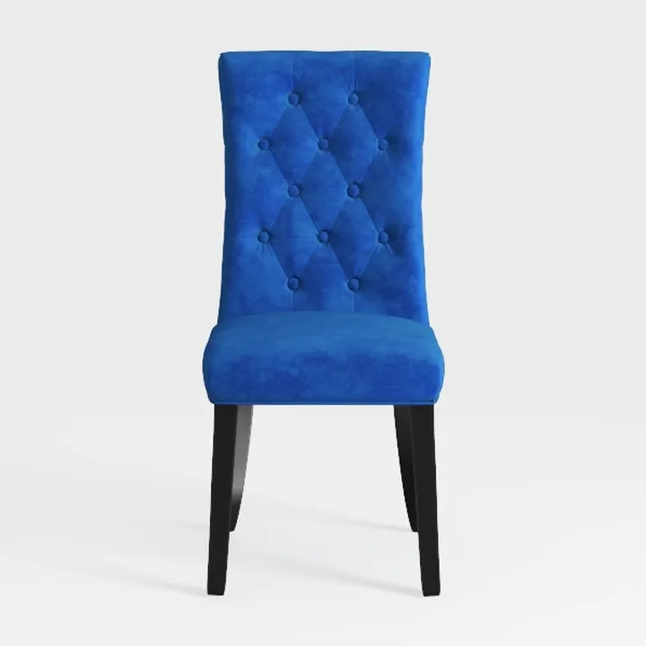 Royal Blue Velvet Tufted Dining Chair 3D Model