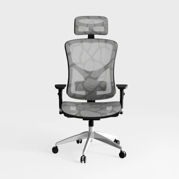Minimalist Mesh Fabric Office Chair with Adjustable Headrest 3D Model