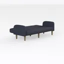 Minimalist Fabric Tufted Chaise Lounge Sofa 3D Model Right 45 Degree View