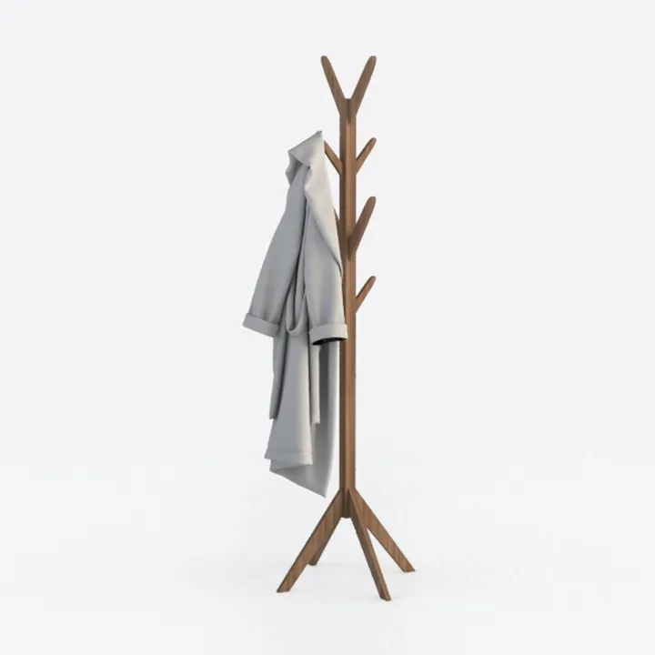 Pipishell Sturdy Wooden Coat Tree with 8 Hooks