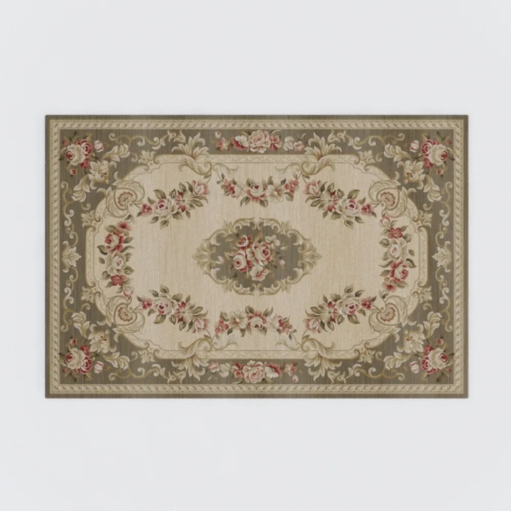 Deerly Green Floral Washable Area Rugs 9x12 for