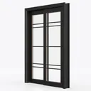 SARTODOORS Solid Interior French Double Doors 72  Left 45 Degree View
