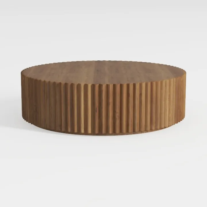 Oval Drum Coffee Table Brown Oval Fluted Coffee