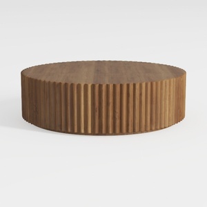 Oval Drum Coffee Table Brown Oval Fluted Coffee