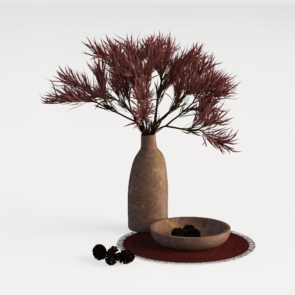 6.9in Rustic Ceramic Vase, Farmhouse Vase with