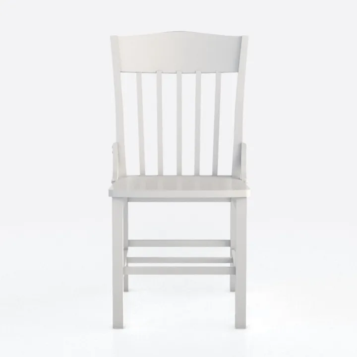 Minimalist Solid Wood White Dining Chair 3D Model