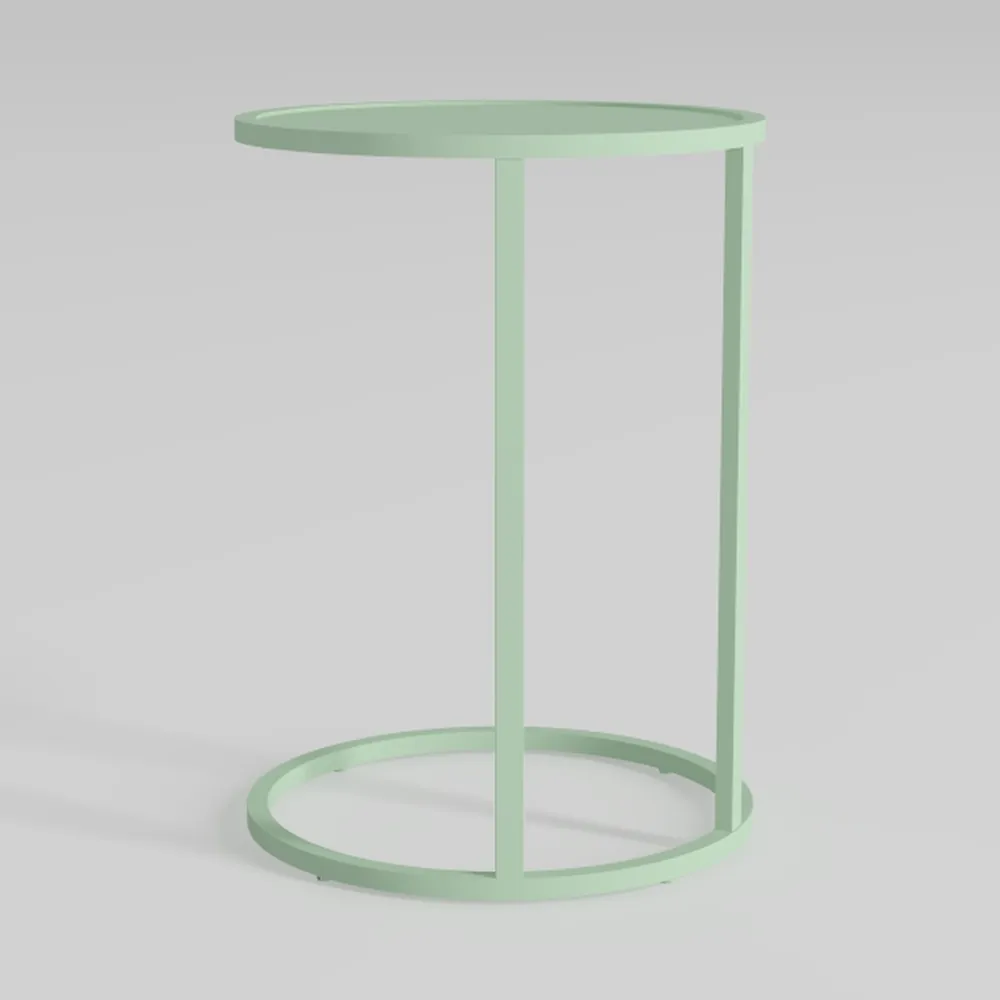 Modern C-Shaped Round Side Table for Living Room