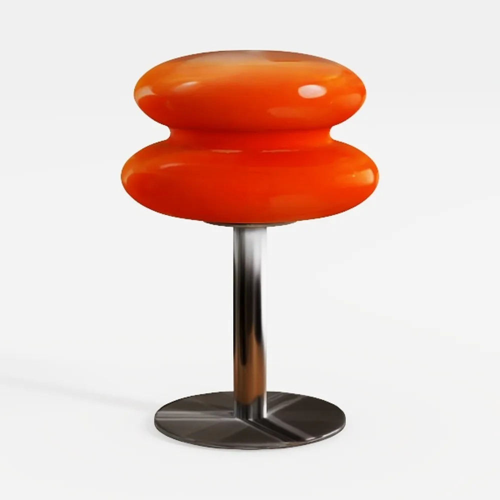 Glivpny Orange Glass Bedside Table Lamp_ai generated