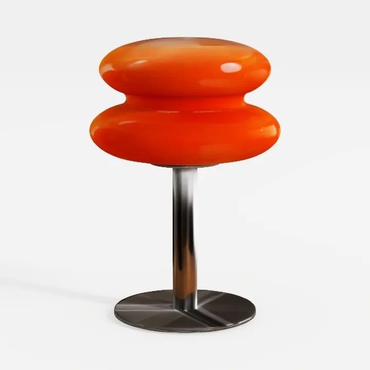 Glivpny Orange Glass Bedside Table Lamp_ai generated