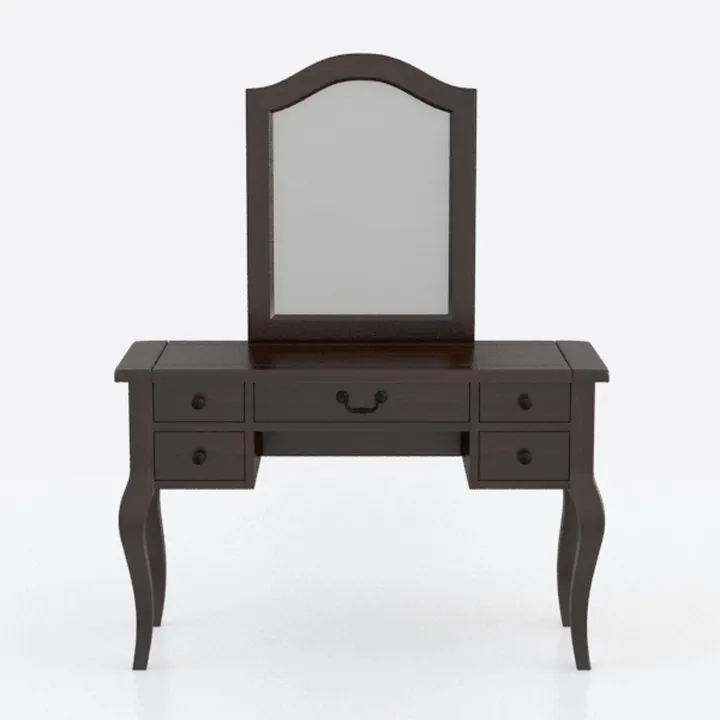 4-Drawer Black Vanity Makeup Dressing Table Set