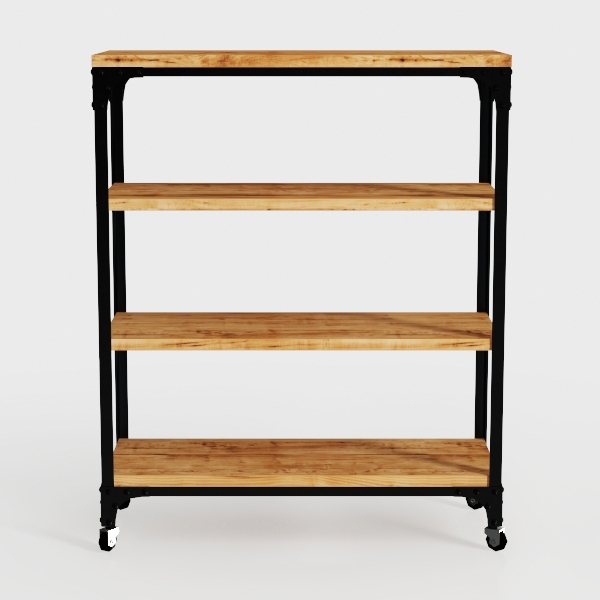 Bookshelf, 4 Tier Tall Bookcase, Industrial Book