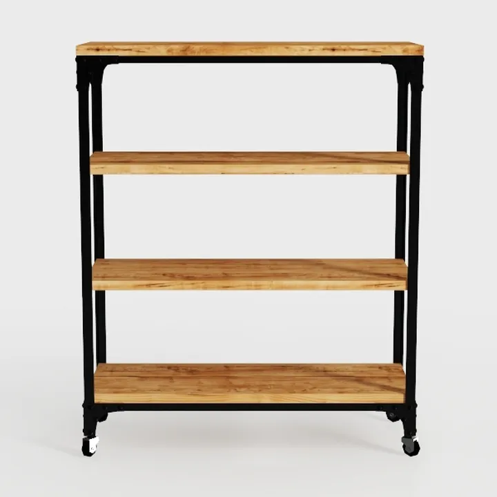 Bookshelf, 4 Tier Tall Bookcase, Industrial Book