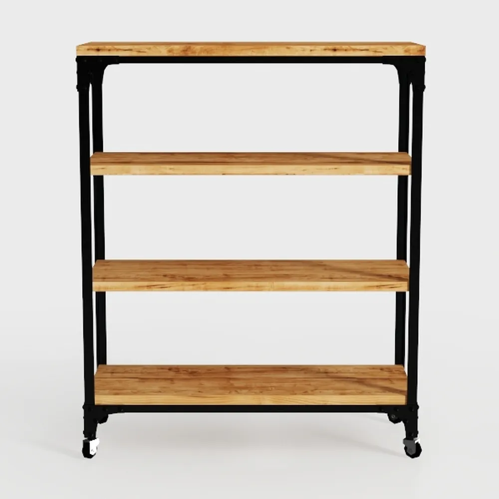 Bookshelf, 4 Tier Tall Bookcase, Industrial Book