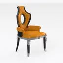 Luxury Vintage Leather Upholstered Armchair 3D Model Right 45 Degree View
