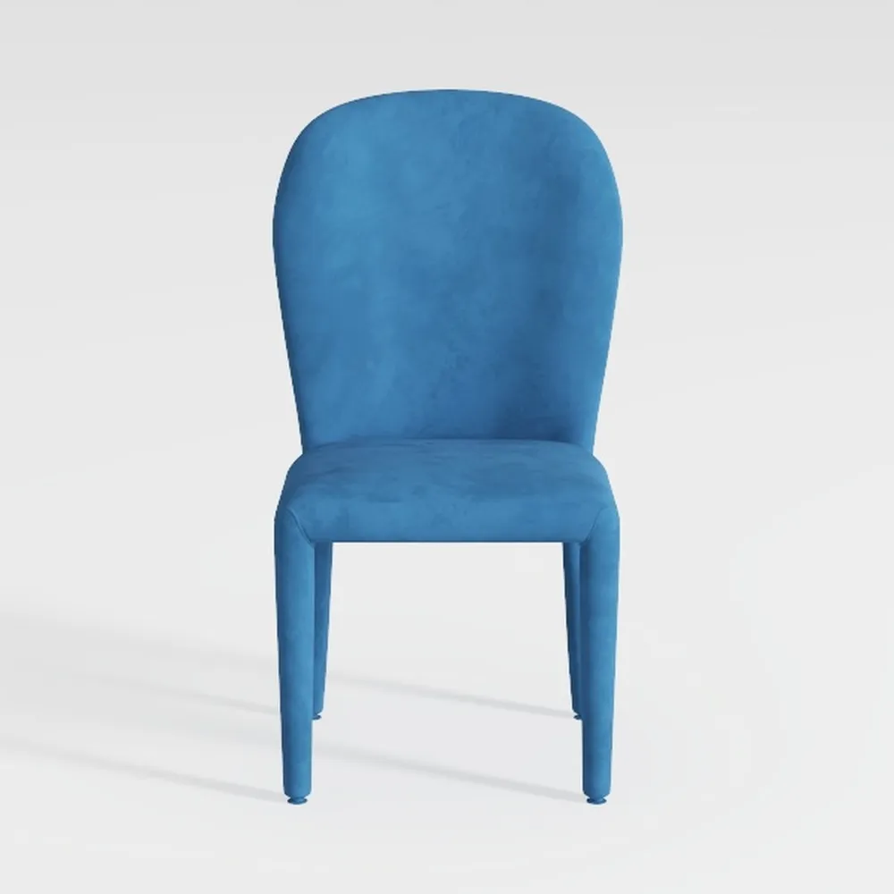 mikibama Velvet Blue Dining Chairs,Button Tufted