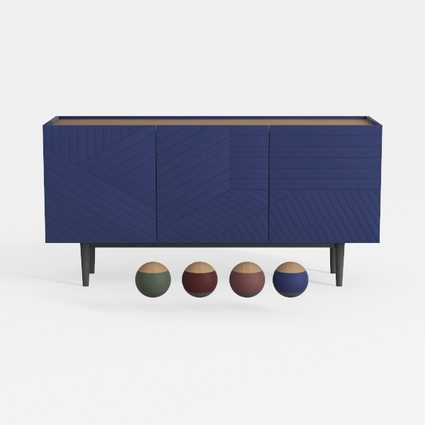 Manhattan Comfort Duane 59-Inch Ribbed Mid Century