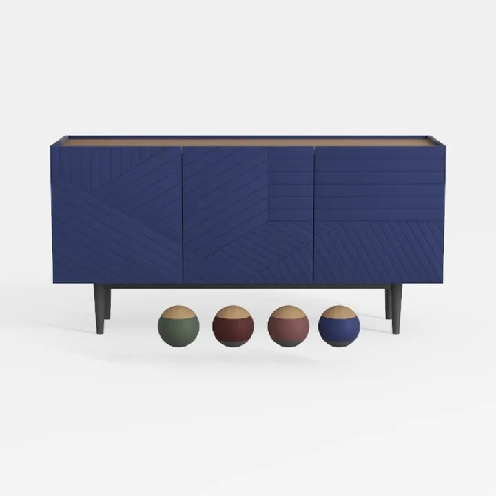 Manhattan Comfort Duane 59-Inch Ribbed Mid Century