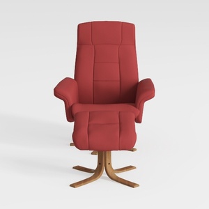 Ouray Red Leather Upholstery Manual Swivel Glider 