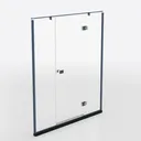 Modern Glass Metal Framed Shower Door 3D Model Right 45 Degree View