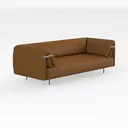 Ashcroft Furniture Co Orange Loveseat Velvet Sofa  Right 45 Degree View