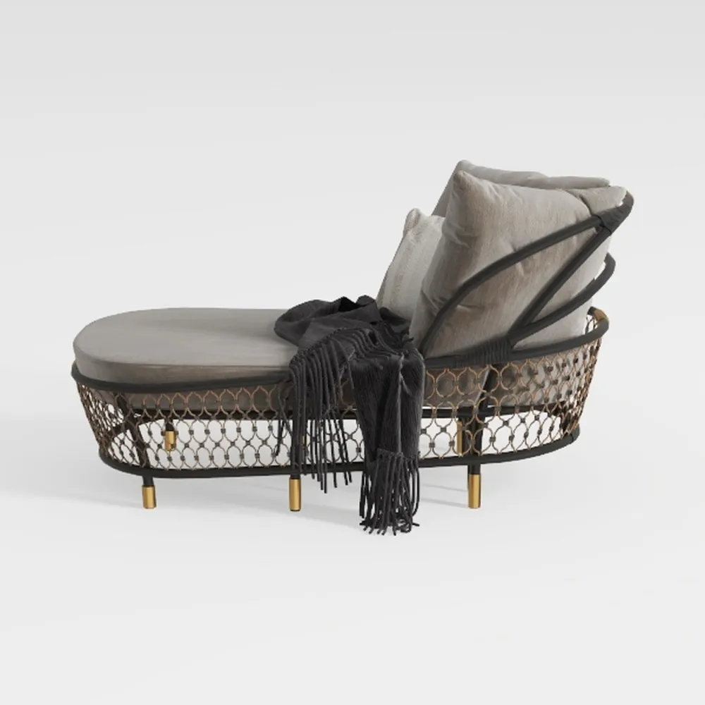 Willow 80.5 in. Graphite Gray-Black Sunbrella Alum