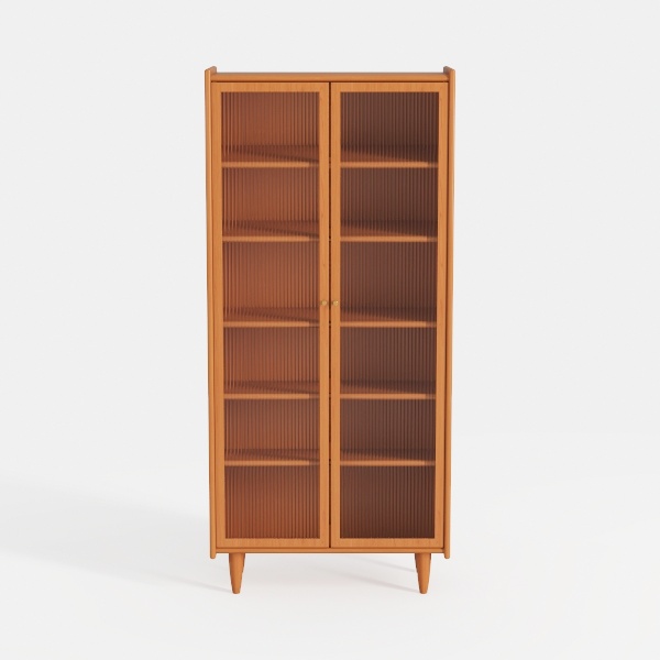 2 Door Wardrobe 67 Inch Yellow Metal Storage