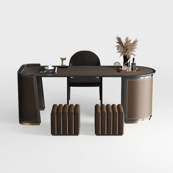 HONGYISHI L-Shaped Computer Desk, Large Executive 