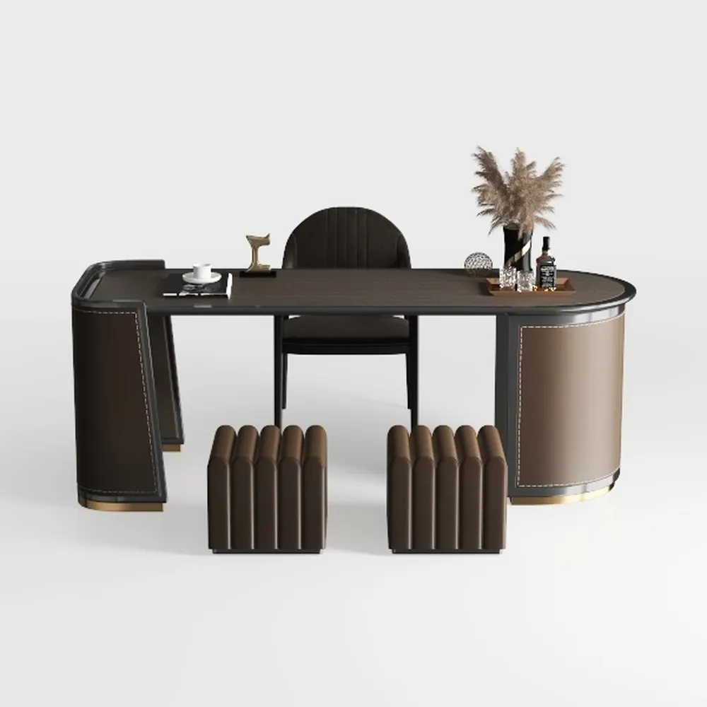 HONGYISHI L-Shaped Computer Desk, Large Executive 