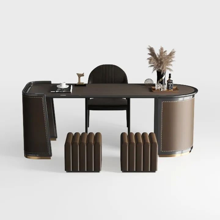 HONGYISHI L-Shaped Computer Desk, Large Executive 