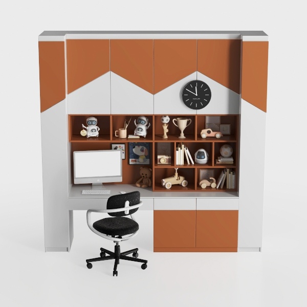 desk combined with bookcase-Little Wonders