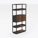 WLIVE Night Stand with Charging Station, LED Right 45 Degree View