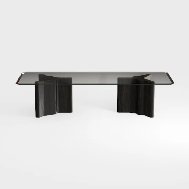 Modara 46 in. Black Large Rectangle Glass Coffee T