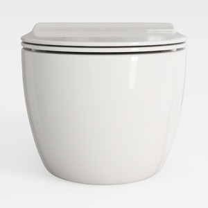 Minimalist White Ceramic Toilet 3D Model