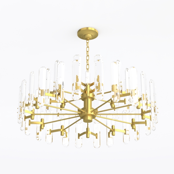 Gold Crystal Chandelier 8-Light Vintage Ceiling 
