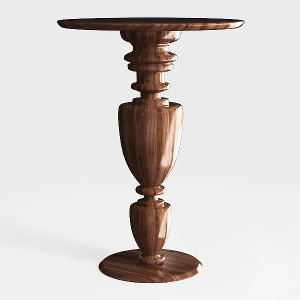 Small Pedestal End Table Round Farmhouse Martini