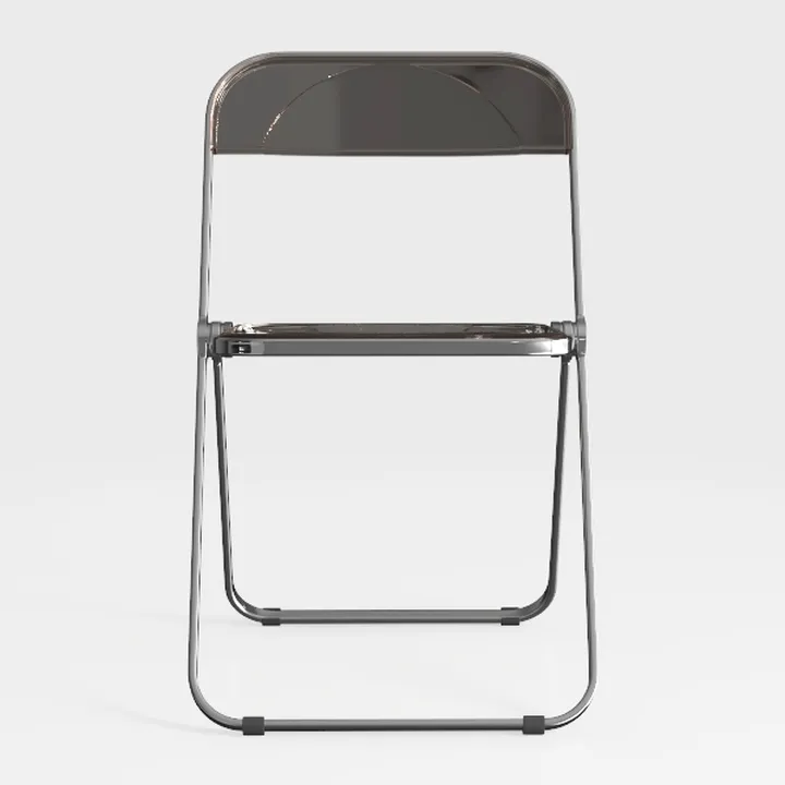 Minimalist Smoke Acrylic Metal Folding Chair 3D Model