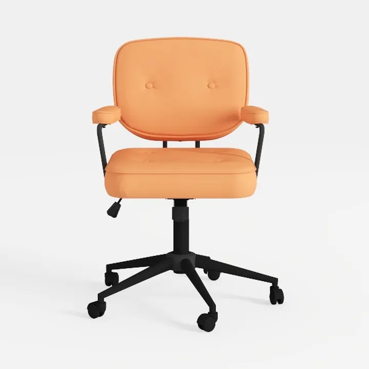 Modern Orange Fabric Upholstered Adjustable Office Chair 3D Model