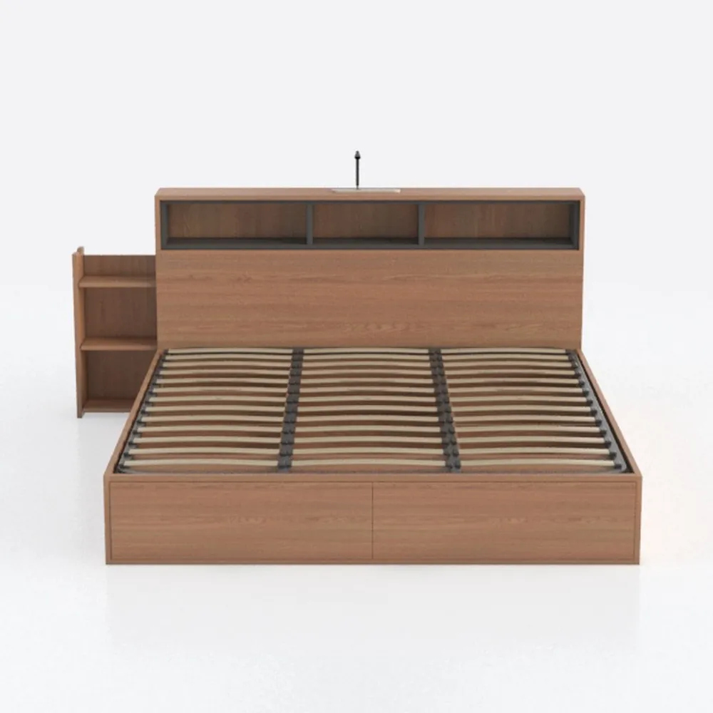 BOWERY HILL Modern 4-Drawer Wood King Size Platfor