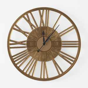 Brass Vintage Roman Numeral Wall Clock 3D Model