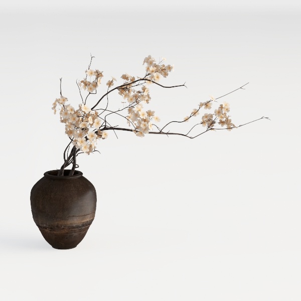 Artificial Silk Flowers Beige 10 Stems