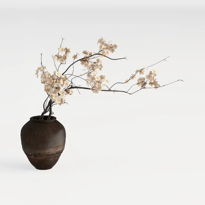 Artificial Silk Flowers Beige 10 Stems