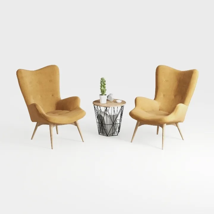 Yaheetech Boucle Accent Chair and Ottoman Set