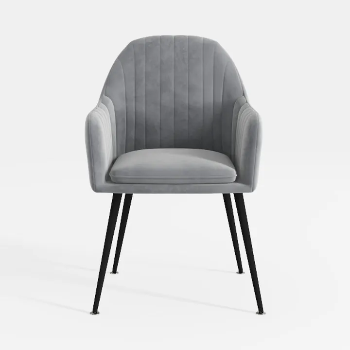 Modern Upholstered Fabric Dining Chair Midback