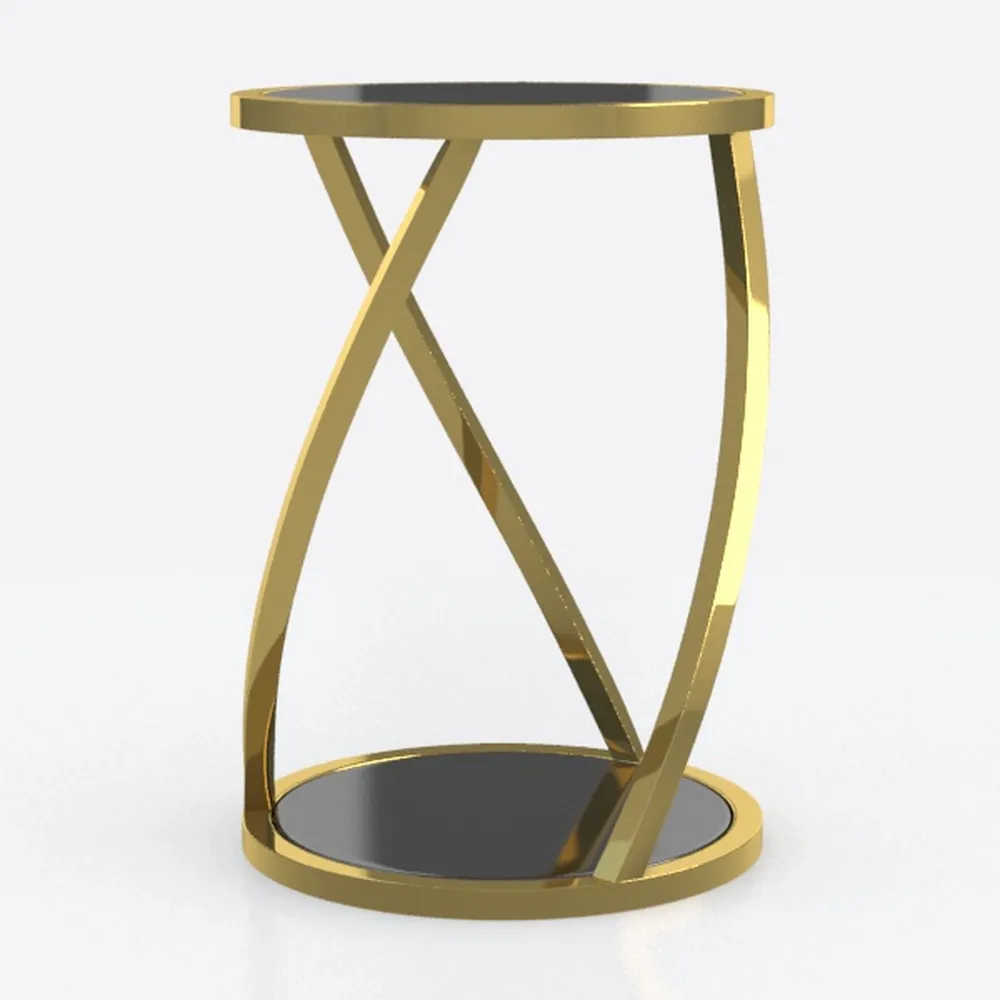 LITTLE TREE White Faux Marble Round End Table with