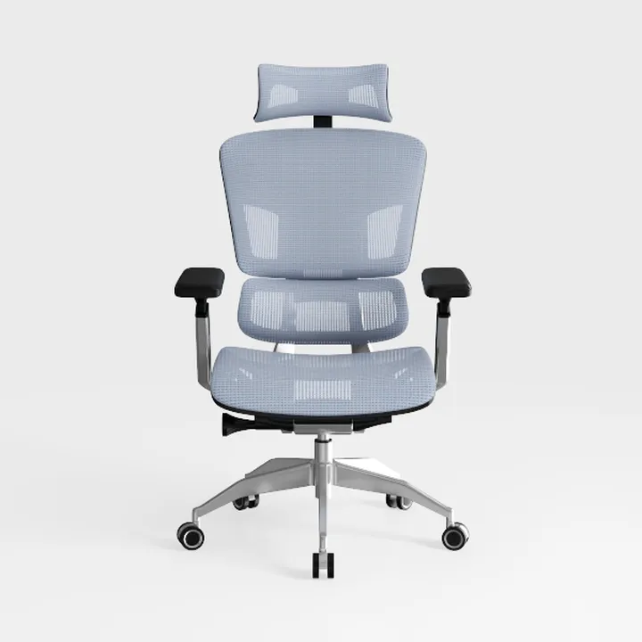 Modern Mesh Fabric Ergonomic Office Chair with Adjustable Headrest 3D Model